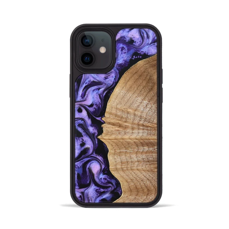 iPhone 12 Wood Phone Case - Tillie (Purple, 830015)