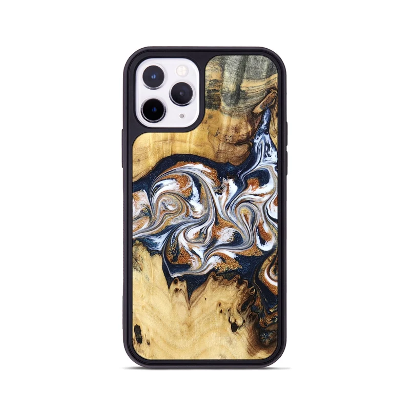 iPhone 11 Pro Wood Phone Case - Savanna (Teal & Gold, 830008)