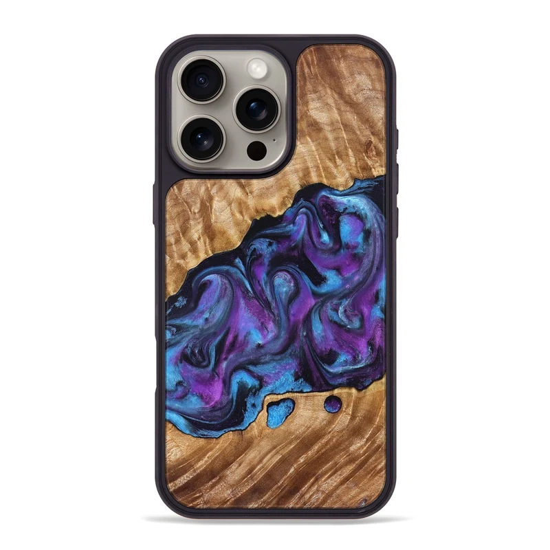 iPhone 16 Pro Max Wood Phone Case - Warren (Purple, 830013)