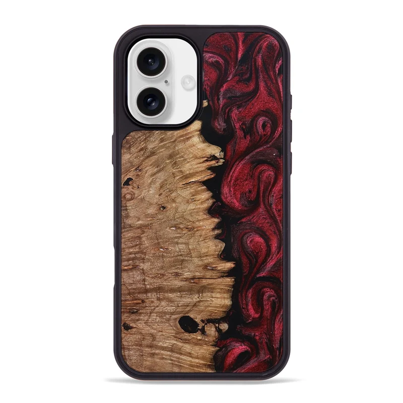 iPhone 16 Plus Wood Phone Case - Axl (Red, 830012)