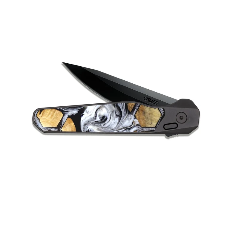 EDC Dark Slate Wood Pocket Knife - Olive (Pattern, 829965)
