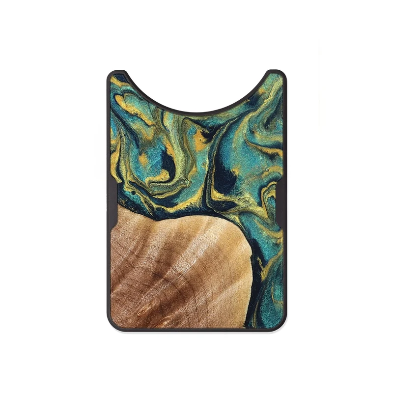 Alloy Wood Wallet - Julius (Teal & Gold, 830006)