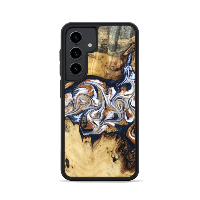 Galaxy S24 Wood Phone Case - Savanna (Teal & Gold, 830008)