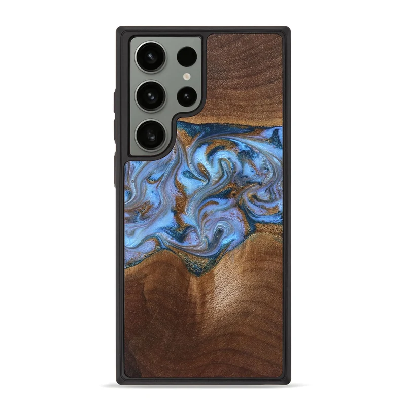 Galaxy S23 Ultra Wood Phone Case - Ford (Teal & Gold, 830001)