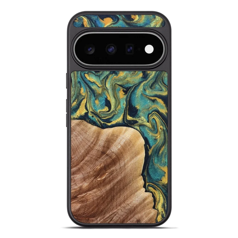 Pixel 11 Pro XL Wood Phone Case - Julius (Teal & Gold, 830006)