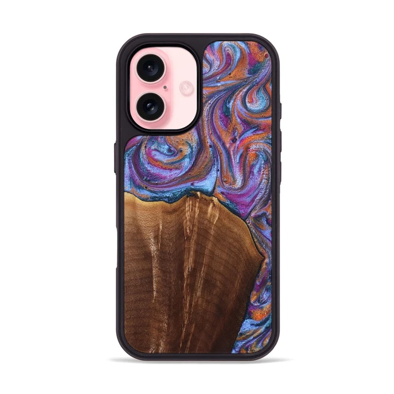 iPhone 16 Wood Phone Case - Edmond (Blue, 829987)