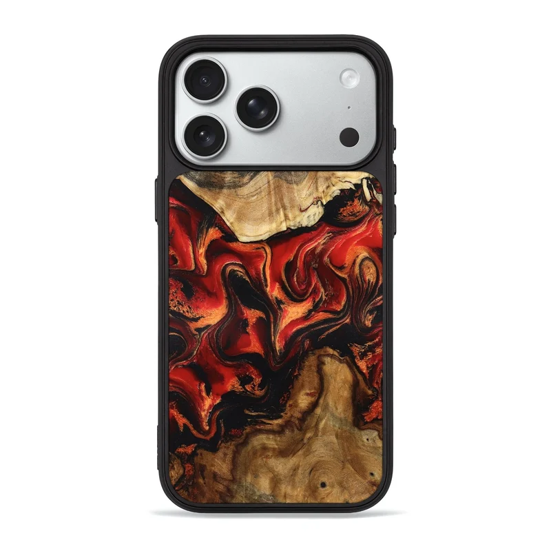 iPhone 18 Pro Max Wood Phone Case - Shara (Red, 830011)