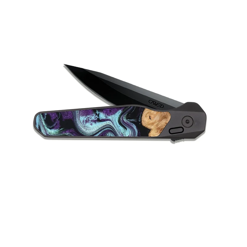 EDC Dark Slate Wood Pocket Knife - Florida (Purple, 830018)