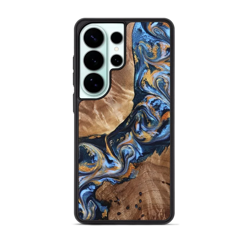 Galaxy S26 Ultra Wood Phone Case - Ludwig (Teal & Gold, 829998)