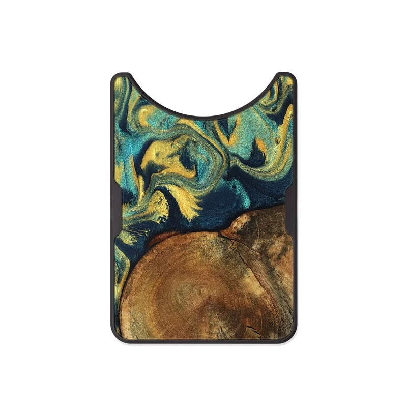 Alloy Wood Wallet - Odie (Teal & Gold, 829995)