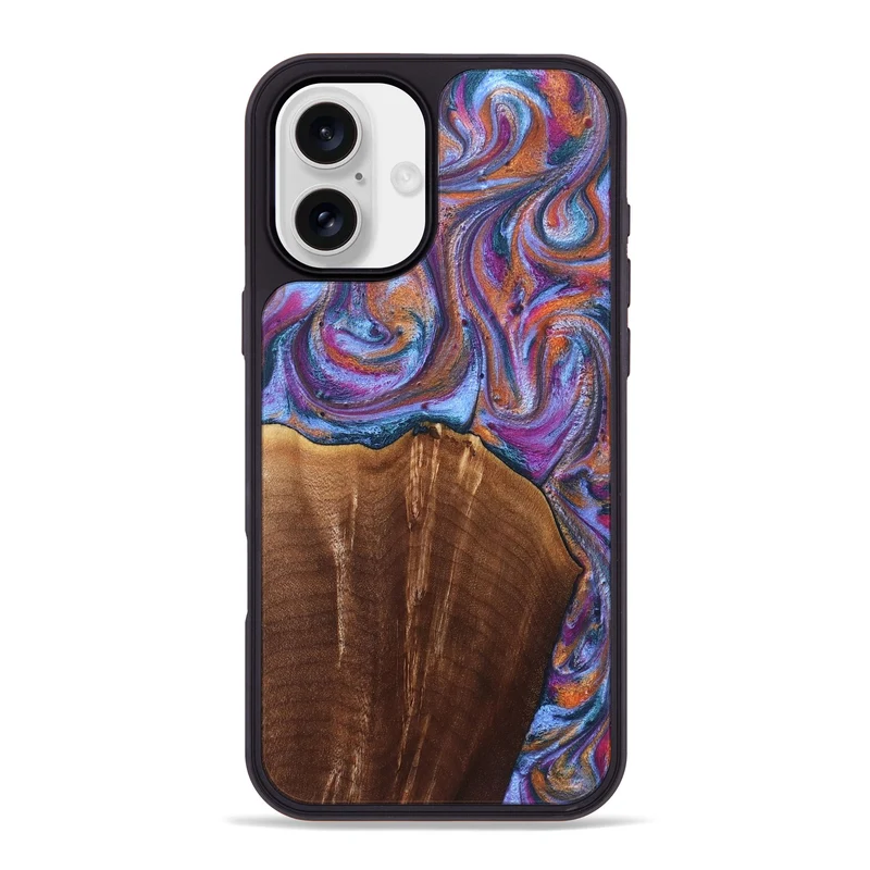 iPhone 16 Plus Wood Phone Case - Edmond (Blue, 829987)