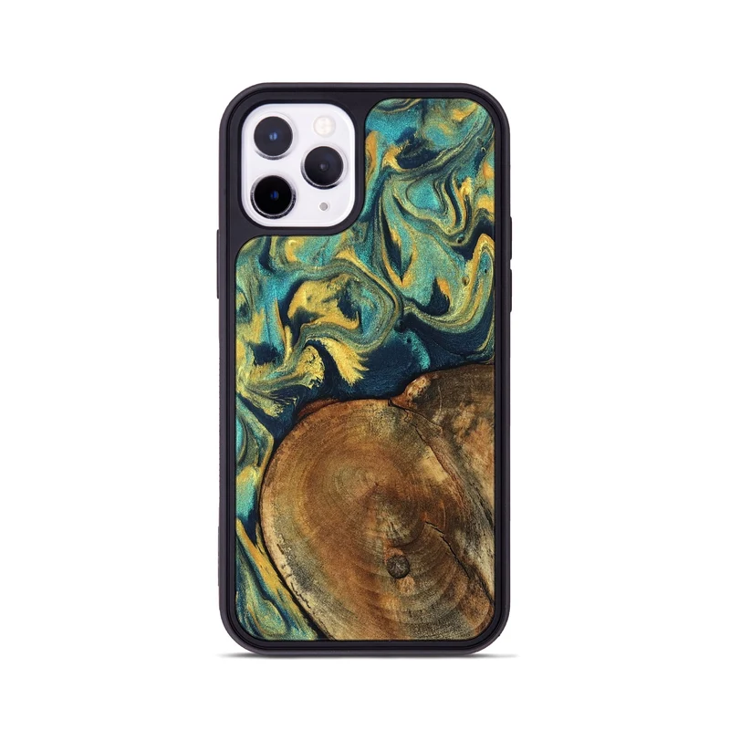 iPhone 11 Pro Wood Phone Case - Odie (Teal & Gold, 829995)