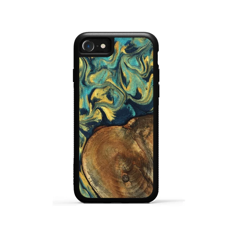 iPhone SE Wood Phone Case - Odie (Teal & Gold, 829995)