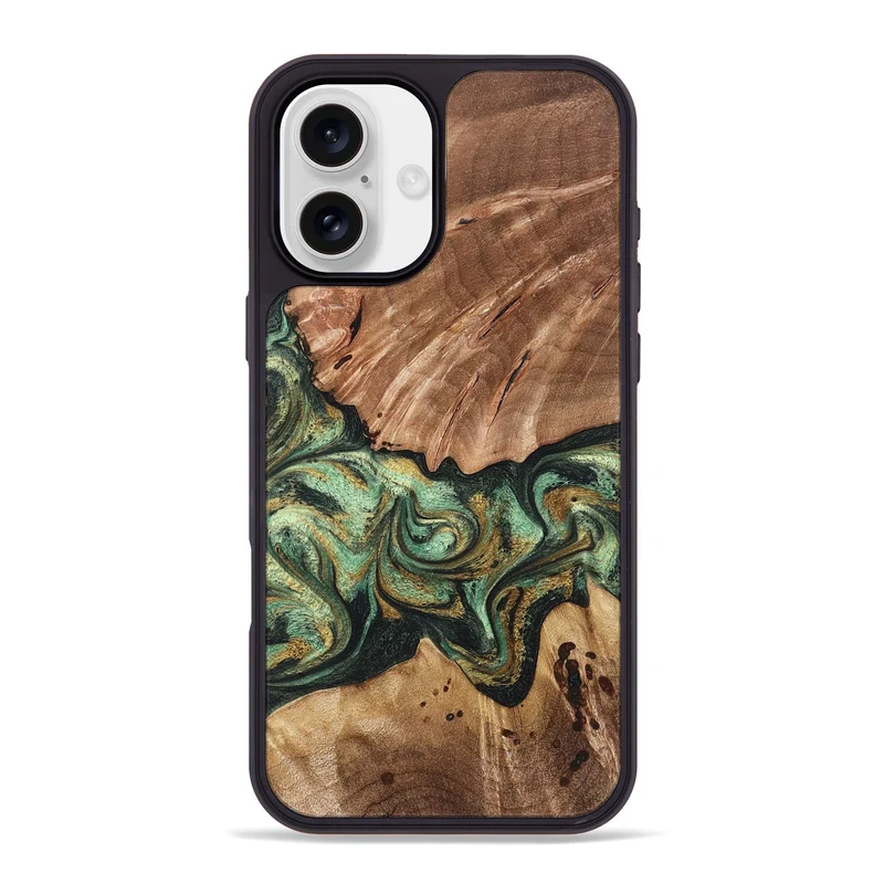 iPhone 16 Plus Wood Phone Case - Shelbi (Green, 829986)