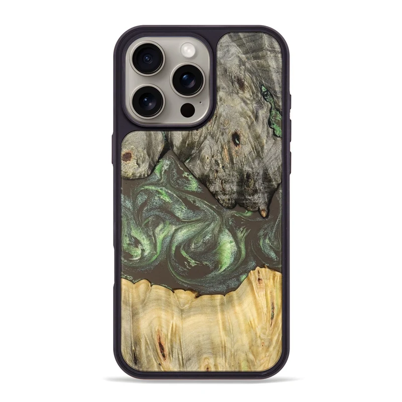 iPhone 16 Pro Max Wood Phone Case - Arlo (Green, 829982)