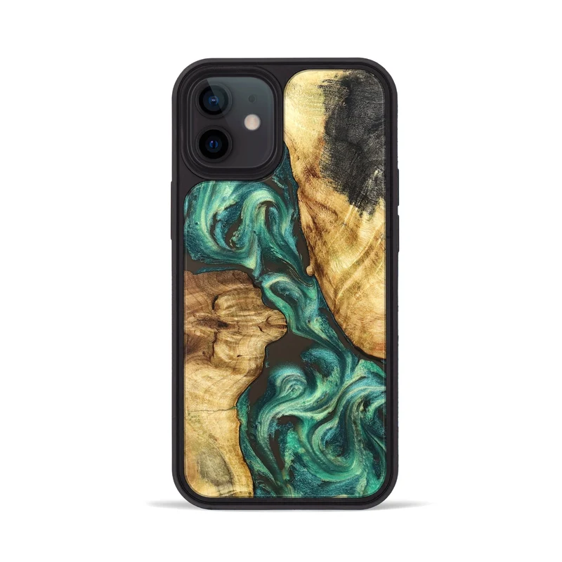 iPhone 12 Wood Phone Case - Carie (Green, 829981)