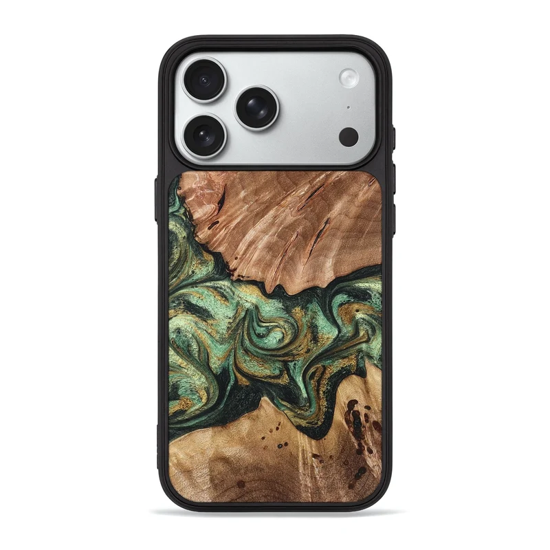 iPhone 18 Pro Max Wood Phone Case - Shelbi (Green, 829986)