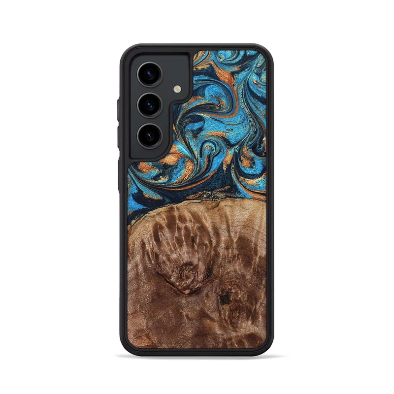 Galaxy S24 Wood Phone Case - Nautica (Teal & Gold, 829996)