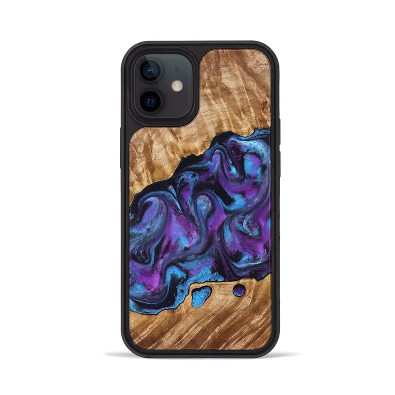 iPhone 12 Wood Phone Case - Warren (Purple, 830013)