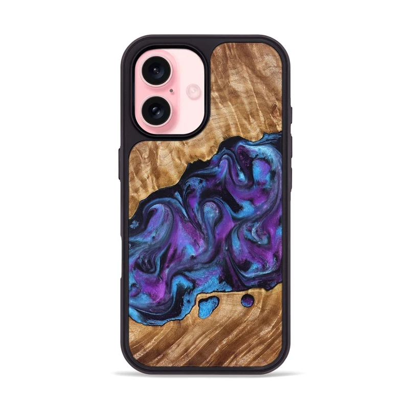iPhone 16 Wood Phone Case - Warren (Purple, 830013)