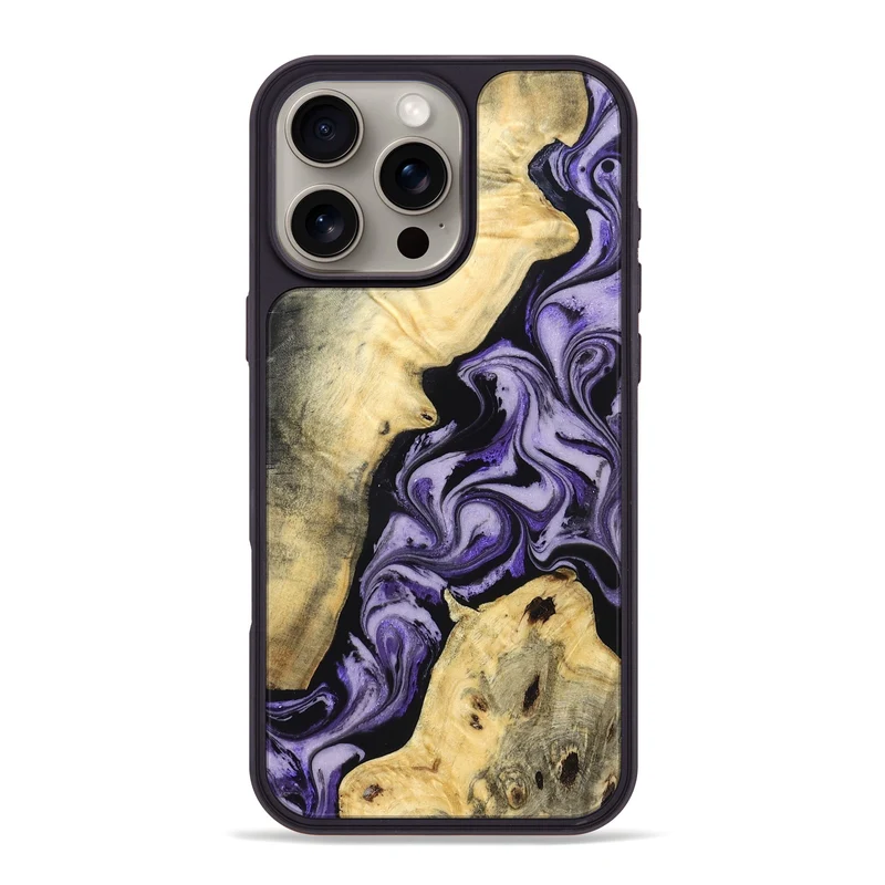 iPhone 16 Pro Max Wood Phone Case - Sharon (Purple, 830016)