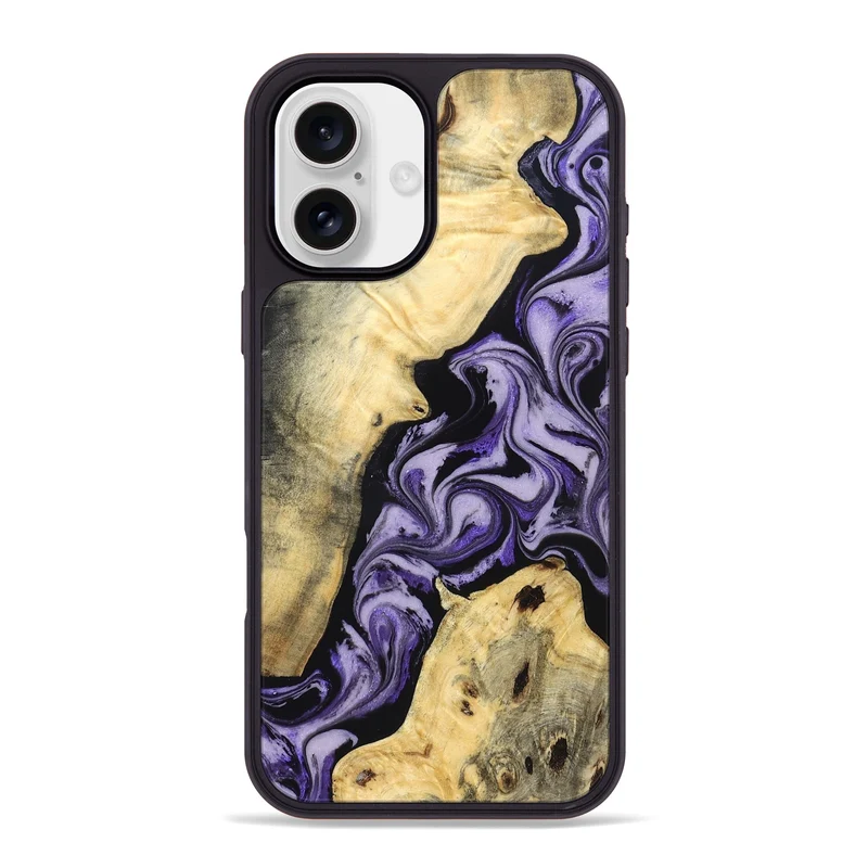 iPhone 16 Plus Wood Phone Case - Sharon (Purple, 830016)