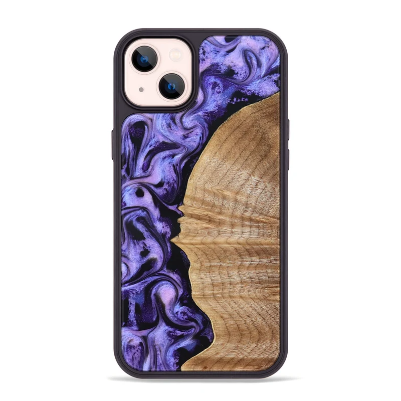 iPhone 14 Plus Wood Phone Case - Tillie (Purple, 830015)