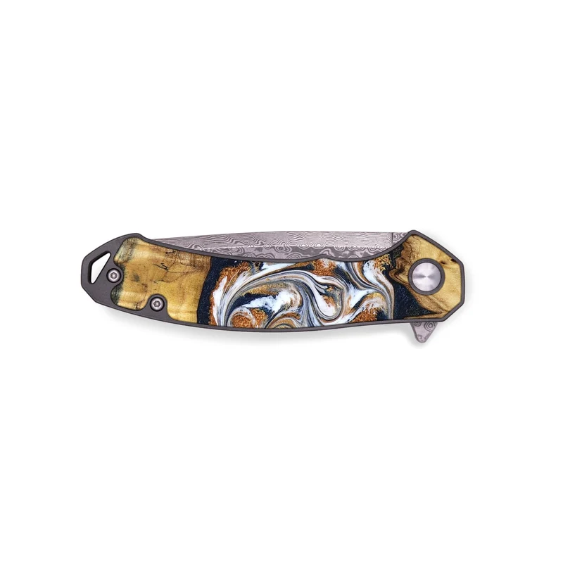 EDC Wood Pocket Knife - Savanna (Teal & Gold, 830008)