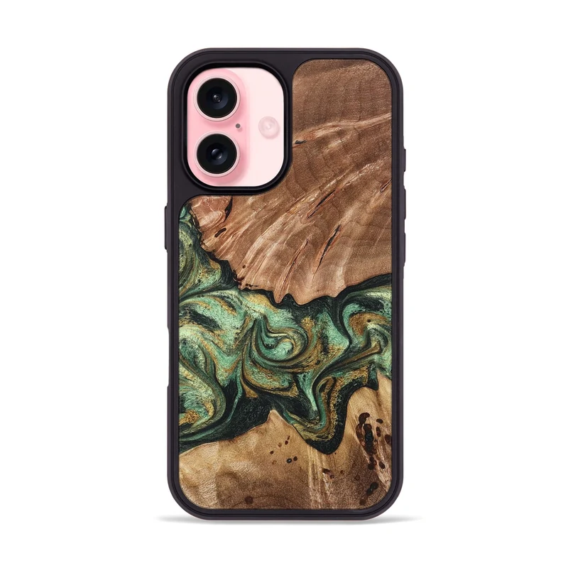iPhone 16 Wood Phone Case - Shelbi (Green, 829986)