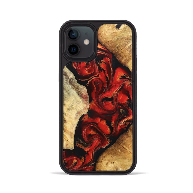 iPhone 12 Wood Phone Case - Jeri (Red, 830033)