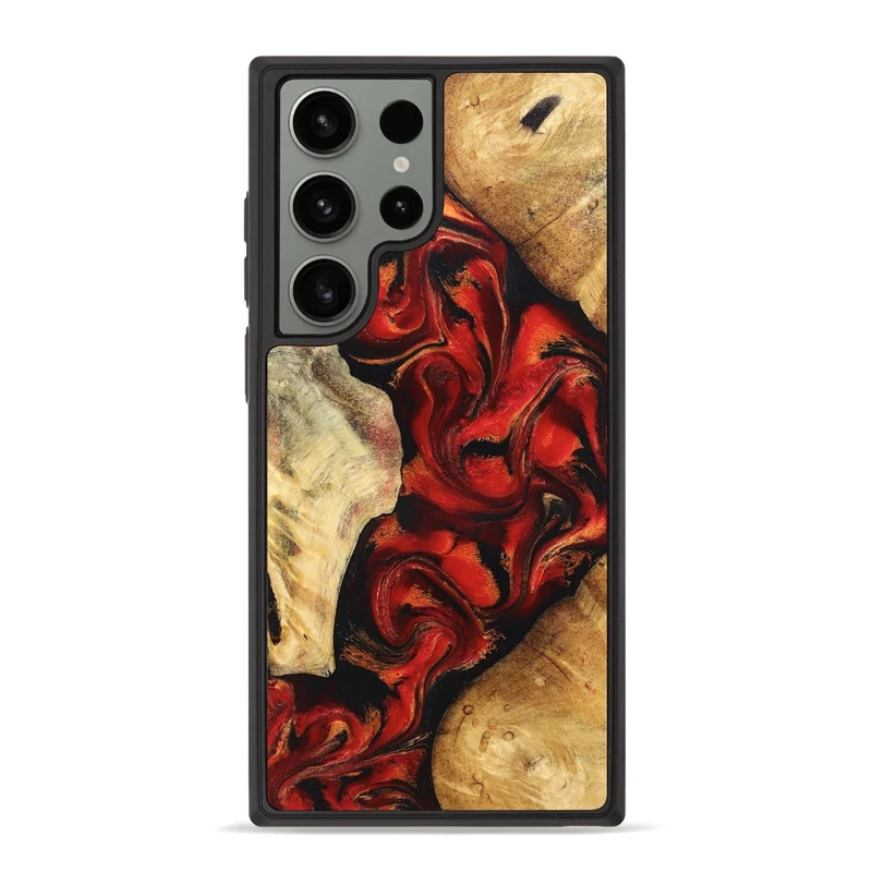 Galaxy S23 Ultra Wood Phone Case - Jeri (Red, 830033)
