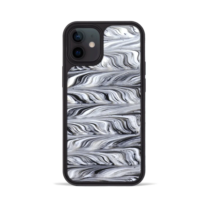 iPhone 12 ResinArt Phone Case - Araya (Black & White, 830031)