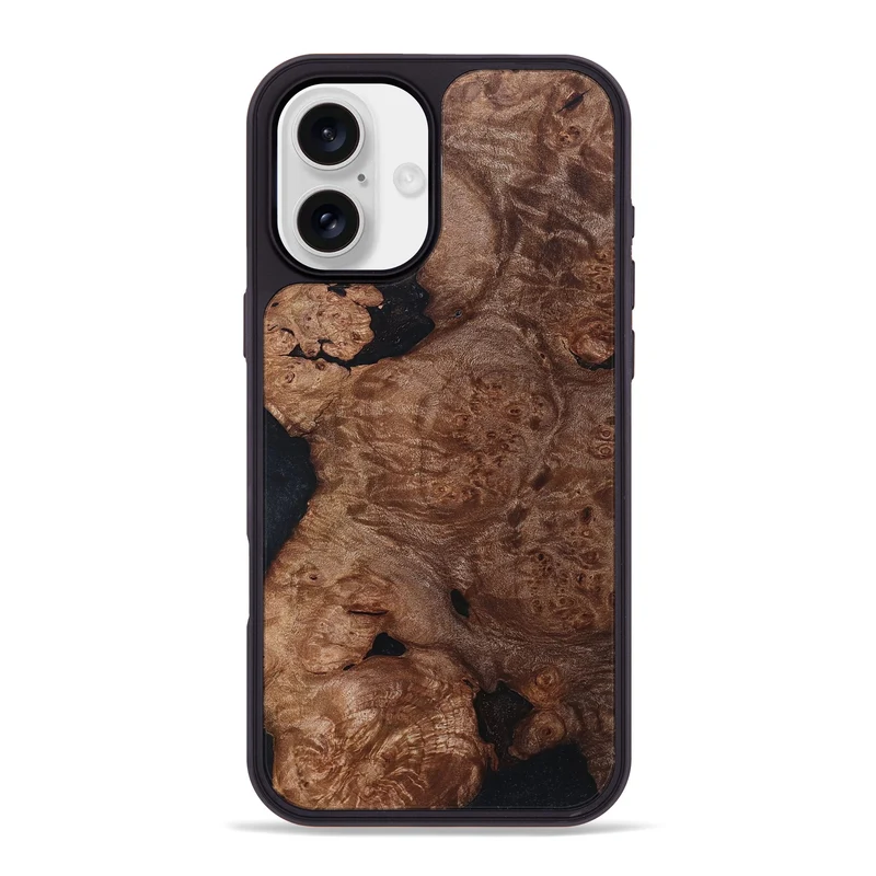 iPhone 16 Plus Wood Phone Case - Elian (Wood Burl, 830029)