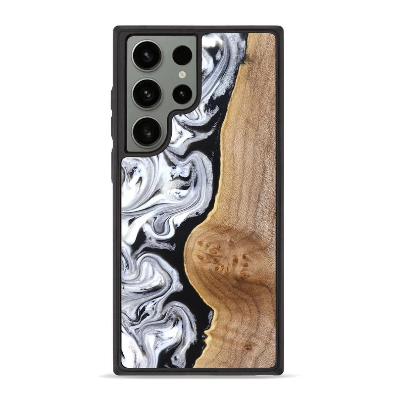 Galaxy S23 Ultra Wood Phone Case - Rolland (Black & White, 830032)