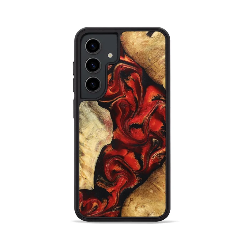 Galaxy S24 Wood Phone Case - Jeri (Red, 830033)
