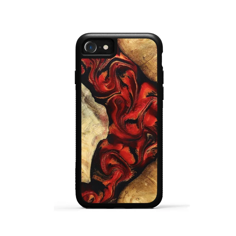 iPhone SE Wood Phone Case - Jeri (Red, 830033)