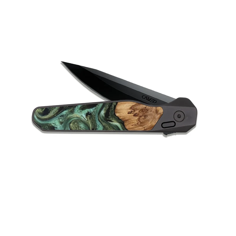 EDC Dark Slate Wood Pocket Knife - Jasmyn (Green, 829976)