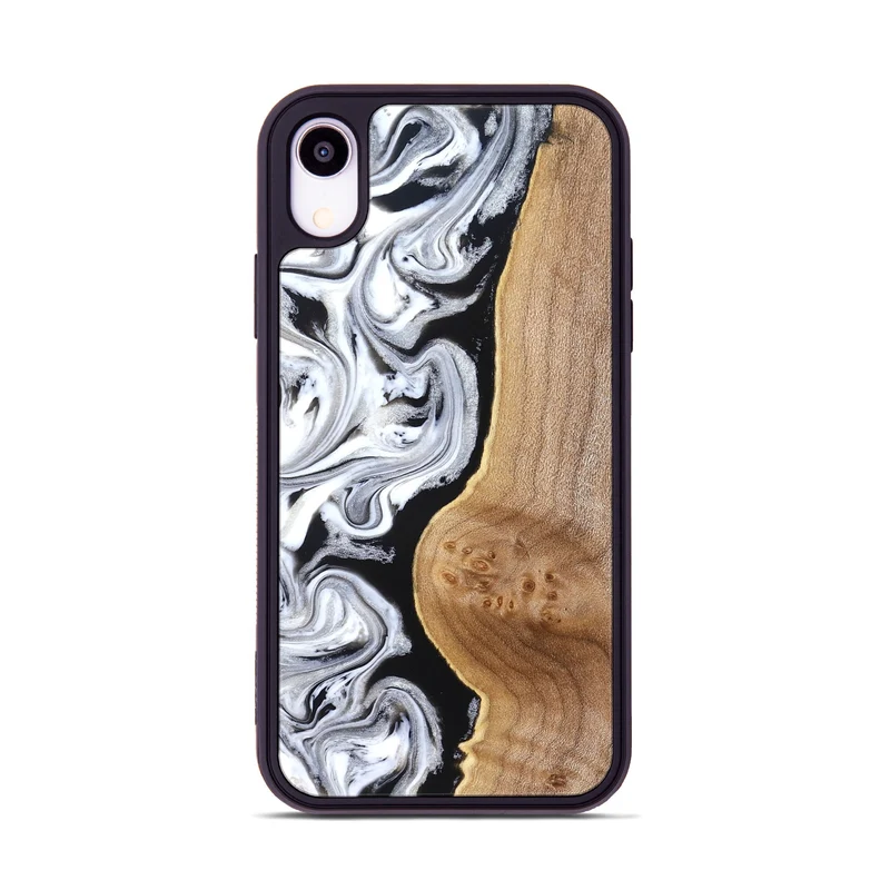 iPhone Xr Wood Phone Case - Rolland (Black & White, 830032)