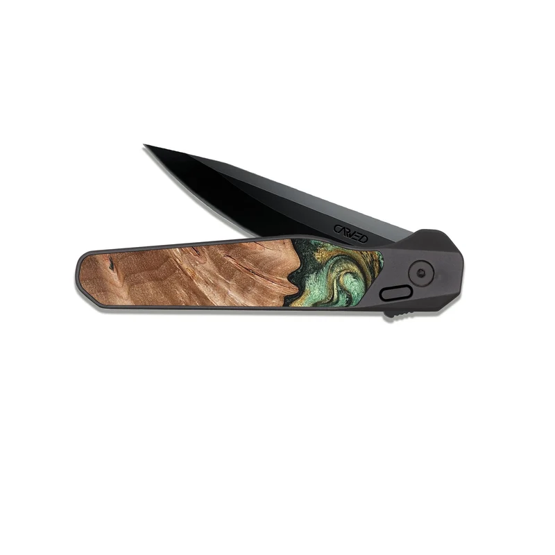 EDC Dark Slate Wood Pocket Knife - Shelbi (Green, 829986)