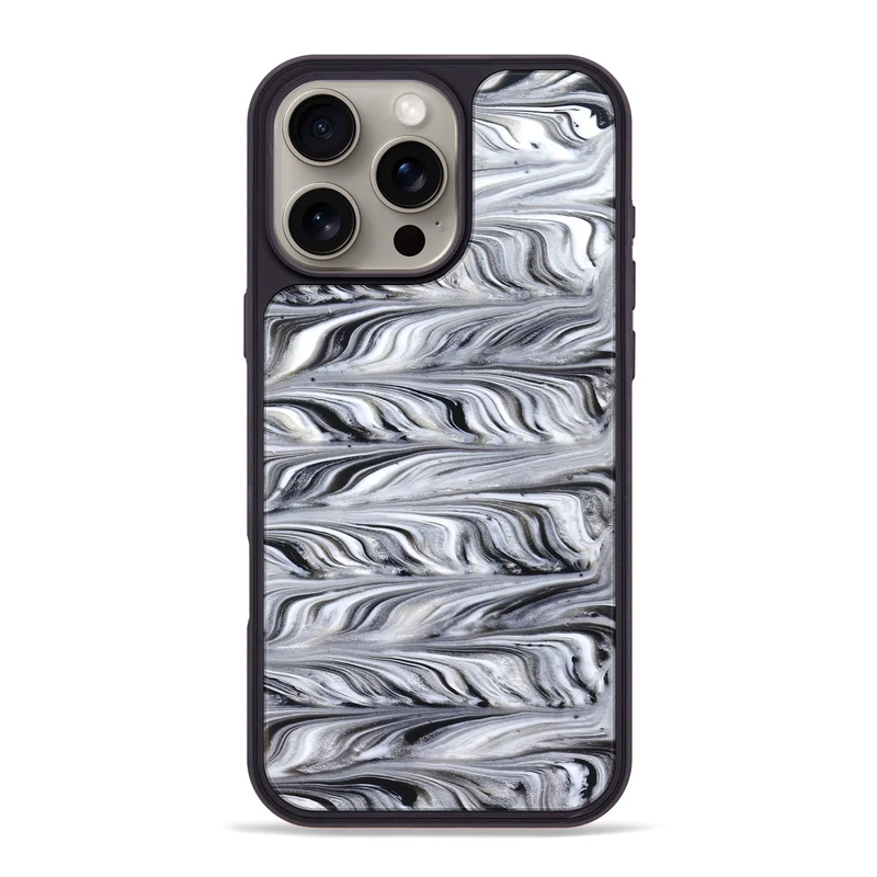 iPhone 16 Pro Max ResinArt Phone Case - Araya (Black & White, 830031)
