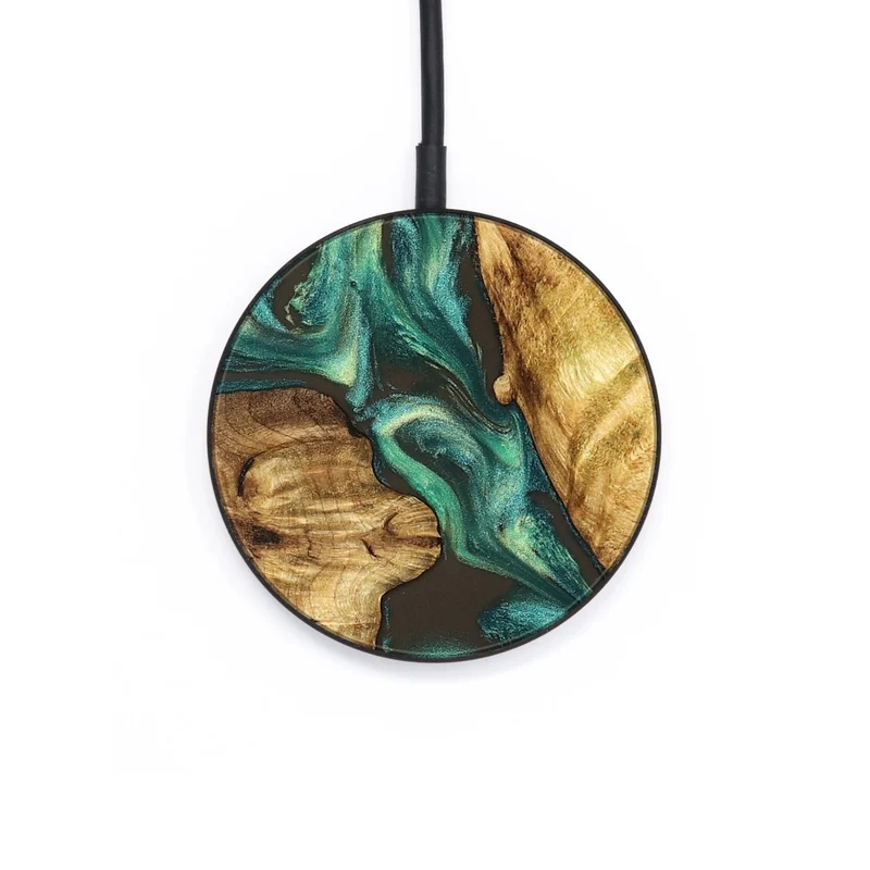 Circle Wood Wireless Charger - Carie (Green, 829981)