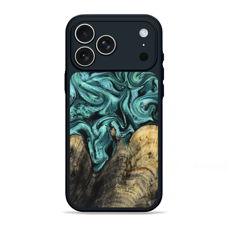 iPhone 17 Pro Max Wood Phone Case - Omarion (Green, 829977)