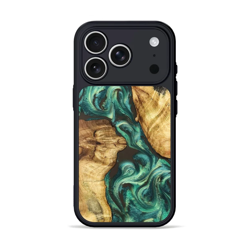 iPhone 17 Pro Wood Phone Case - Carie (Green, 829981)