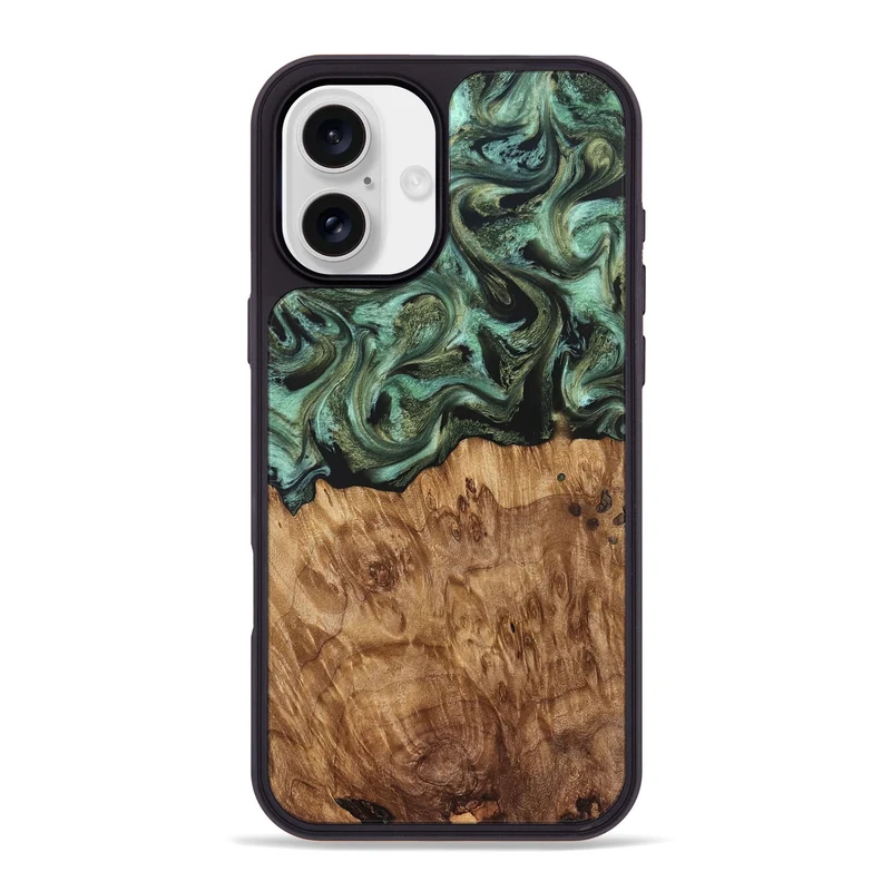 iPhone 16 Plus Wood Phone Case - Jasmyn (Green, 829976)