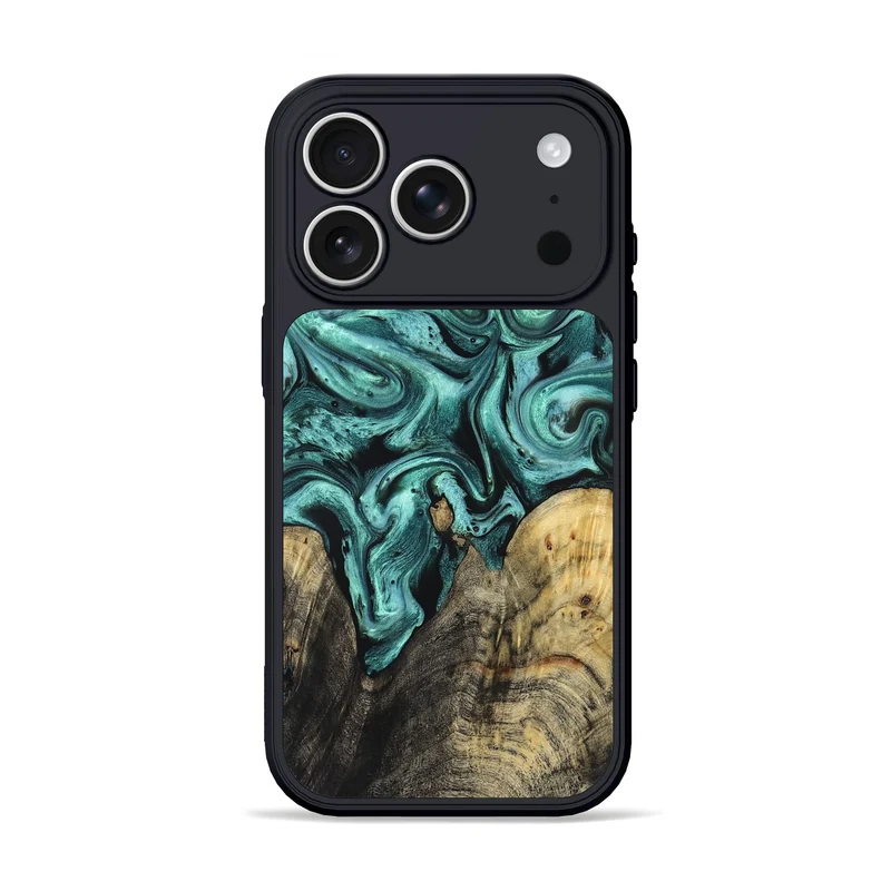 iPhone 17 Pro Wood Phone Case - Omarion (Green, 829977)