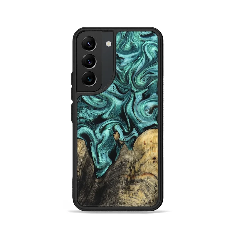 Galaxy S22 Wood Phone Case - Omarion (Green, 829977)