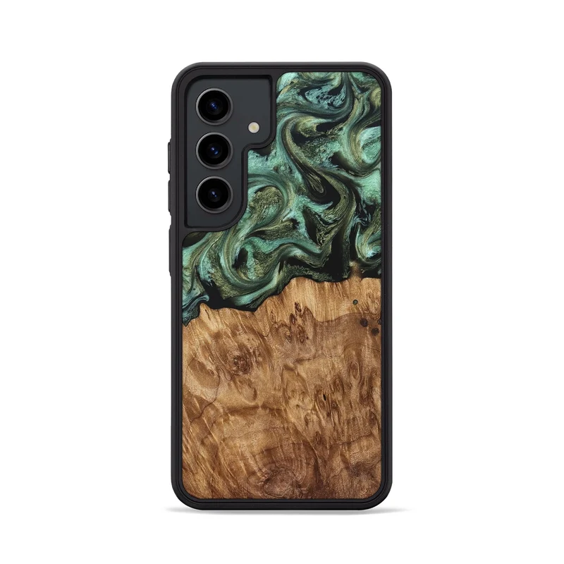 Galaxy S24 Wood Phone Case - Jasmyn (Green, 829976)
