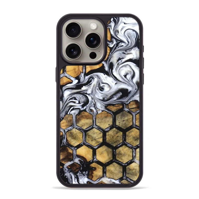 iPhone 15 Pro Max Wood Phone Case - Olive (Pattern, 829965)