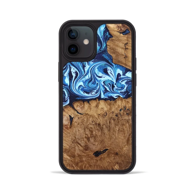 iPhone 12 Wood Phone Case - Manila (Blue, 829952)