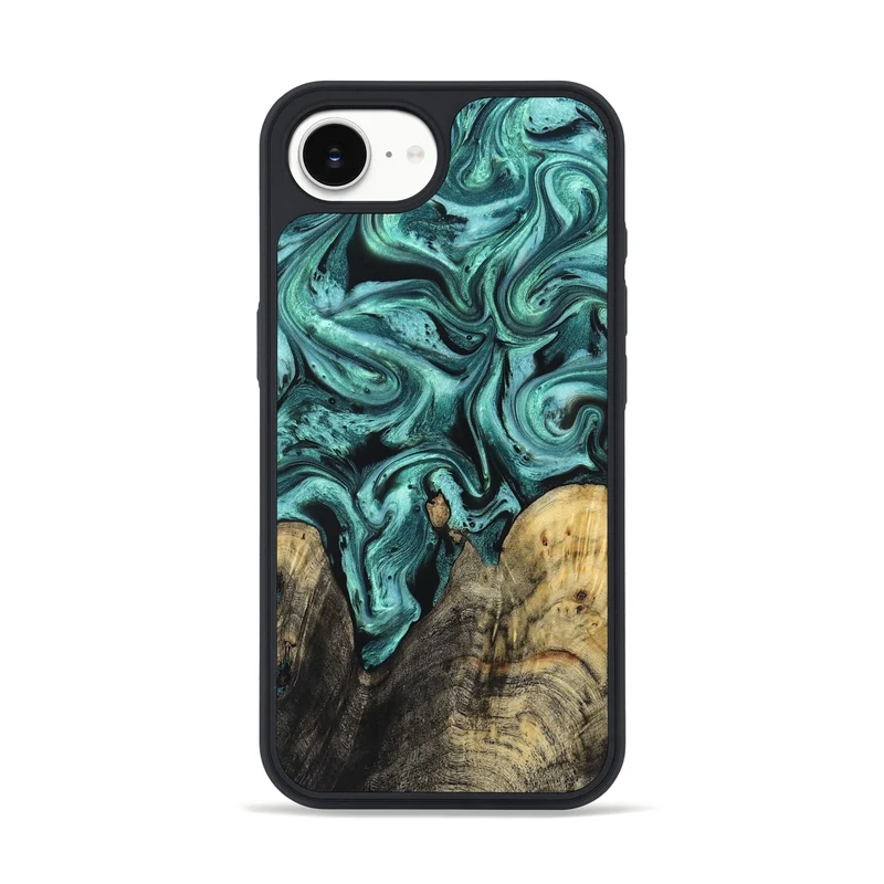 iPhone 16e Wood Phone Case - Omarion (Green, 829977)